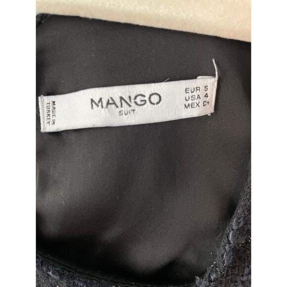 Mango Tweed Shift Dress Metallic Thread Sleeveless Mini Size S - Picture 4 of 7